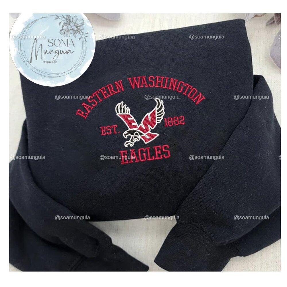 Eastern Washington Eagles shirt Sweatshirt Black Unisex College Spirit EST 1882